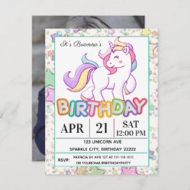 Unicorn Birthday Party Kaart