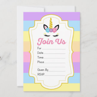 Unicorn Birthday Party Kaart