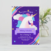 Unicorn Birthday Party Kaart (Staand voorkant)
