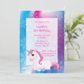 Unicorn Birthday Party Kaart (Staand voorkant)