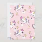 Unicorn Birthday Party Kaart (Achterkant)