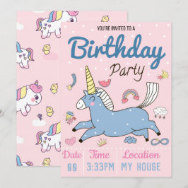 Unicorn Birthday Party Kaart