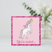 Unicorn Birthday Party Kaart (Staand voorkant)