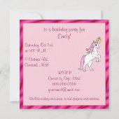 Unicorn Birthday Party Kaart (Achterkant)