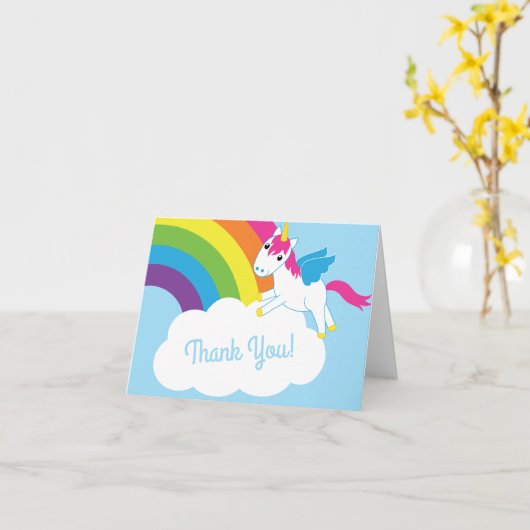 Unicorn Birthday Party Kaart (Gele Bloem)