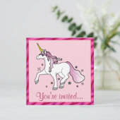 Unicorn Birthday Party Kaart (Staand voorkant)