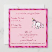 Unicorn Birthday Party Kaart (Achterkant)