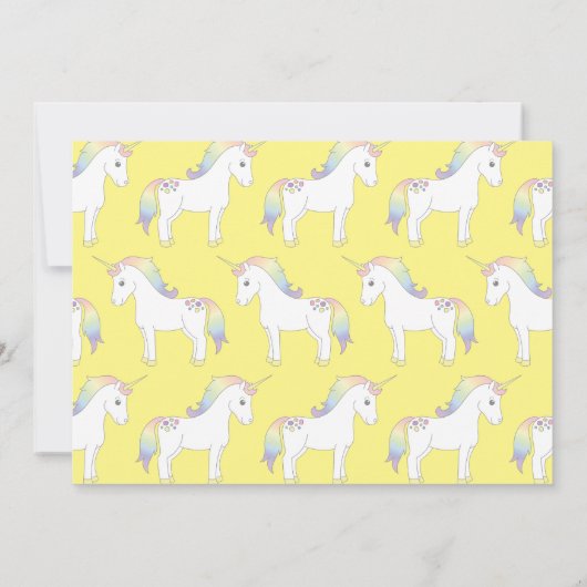 Unicorn Birthday Party Kaart (Achterkant)
