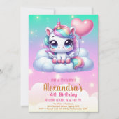 Unicorn Birthday Party Kaart (Voorkant)