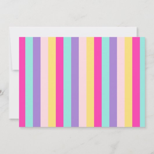 Unicorn Birthday Party Kaart (Achterkant)