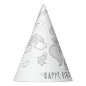 Unicorn Birthday Party - Kleur uw eigen Pet Feesthoedjes (Links)