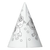 Unicorn Birthday Party - Kleur uw eigen Pet Feesthoedjes (Achterkant)