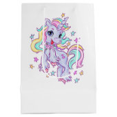 Unicorn Birthday Party Medium Gift Bag Cadeauzakje (Achterkant)