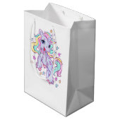 Unicorn Birthday Party Medium Gift Bag Cadeauzakje (Achterkant Gekanteld)