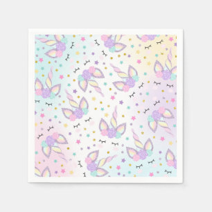 Unicorn Birthday Party Napkin Whimsical Unicorn Servet
