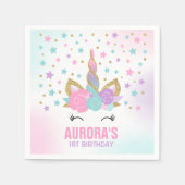 Unicorn Birthday Party Napkin Whimsical Unicorn Servet (Voorkant)