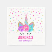 Unicorn Birthday Party Napkin Whimsical Unicorn Servetten (Voorkant)