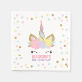 Unicorn Birthday Party Napkin Whimsical Unicorn Servetten (Voorkant)