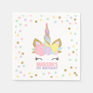 Unicorn Birthday Party Napkin Whimsical Unicorn Servetten