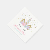 Unicorn Birthday Party Napkin Whimsical Unicorn Servetten (Hoek)