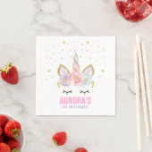 Unicorn Birthday Party Napkin Whimsical Unicorn Servetten (Insitu)
