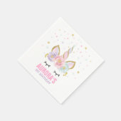 Unicorn Birthday Party Napkin Whimsical Unicorn Servetten (Hoek)