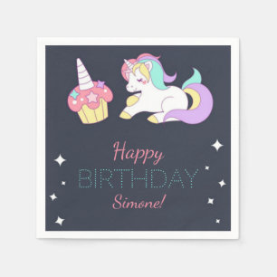 Unicorn Birthday Party Napkins van Little Girl Servetten