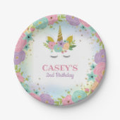 Unicorn Birthday Party Paper Bord (Voorkant)