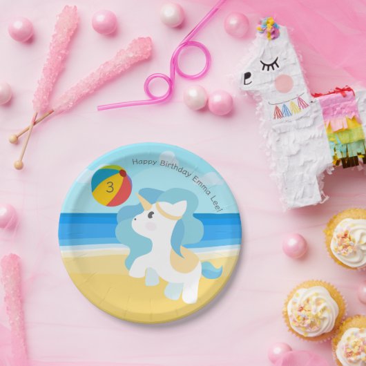 Unicorn Birthday Party Papieren Bordje (Feest)