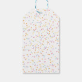 Unicorn Birthday Party Polka Dots Flowers Cadeaulabel (Achterkant)