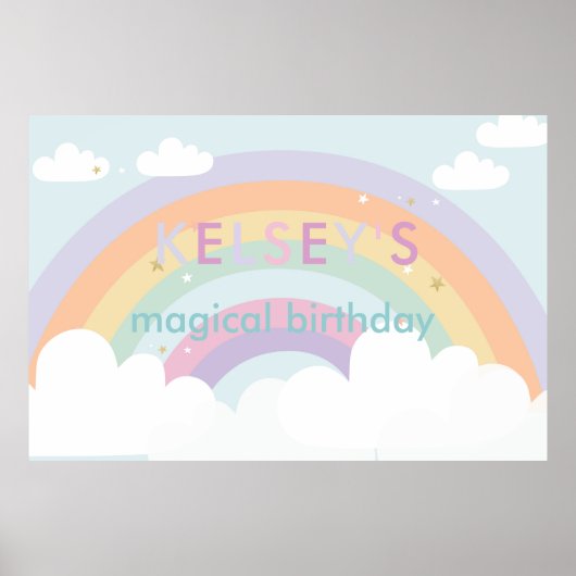 Unicorn Birthday Party Poster Unicorn Decorn (Voorkant)