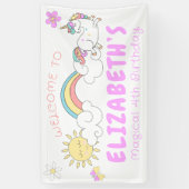 Unicorn Birthday Party Rainbow Spandoek (Verticaal)