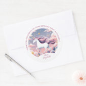 Unicorn Birthday Party Ronde Sticker (Envelop)