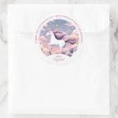 Unicorn Birthday Party Ronde Sticker (Tas)