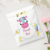 Unicorn Birthday Party roze Bedankzakje (Gezegeld)