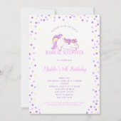 Unicorn Birthday party sleepover-uitnodiging Kaart (Voorkant)