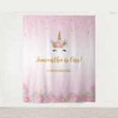 Unicorn Birthday Party Tapestry Backdrop Banner Wandkleed (Voorkant)