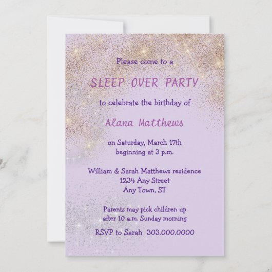 Unicorn Birthday Party (Unicorn Birthday) Kaart (Achterkant)