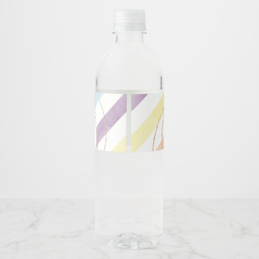 Unicorn Birthday Party Waterfles Etiket (Achterkant)