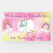 Unicorn Birthday Party Welkom Spandoek (Horizontaal)