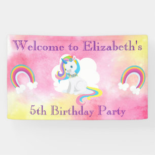Unicorn Birthday Party Welkom Spandoek