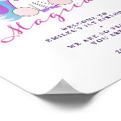 Unicorn Birthday Party Welkomstteken Poster (Hoek)