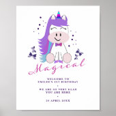 Unicorn Birthday Party Welkomstteken Poster (Voorkant)