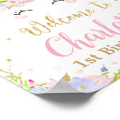 Unicorn Birthday Party welkomstteken Poster Decor (Hoek)