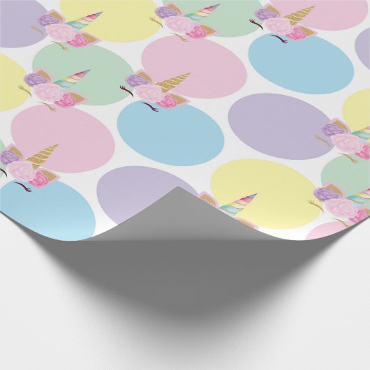Unicorn Birthday Pattern Cadeaupapier (Hoek)