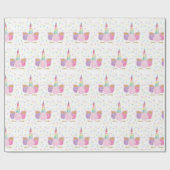 Unicorn Birthday Pattern Cadeaupapier (Vlak)