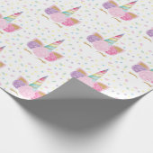 Unicorn Birthday Pattern Cadeaupapier (Hoek)