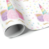 Unicorn Birthday Pattern Cadeaupapier (Rol Hoek)