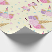Unicorn Birthday Pattern Cadeaupapier (Hoek)