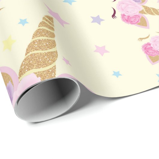 Unicorn Birthday Pattern Cadeaupapier (Rol Hoek)